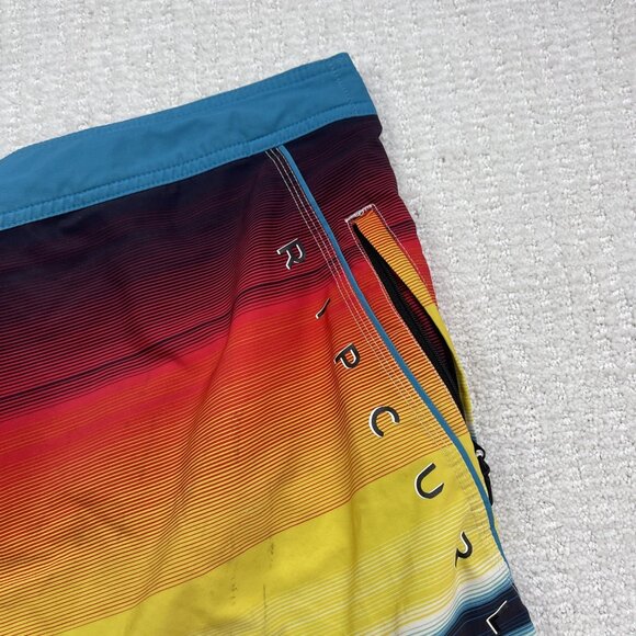 Rip Curl Board Short Swim Trunk Bathing Suit Men Striped Mirage Multicolor Read - Picture 14 of 16